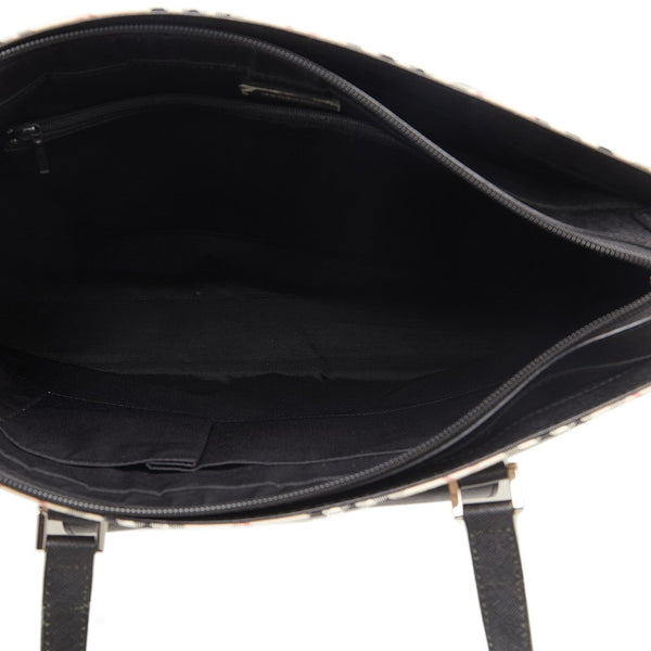 バーバリー ノバチェック トートバッグ ベージュ マルチカラー キャンバス レザー レディース BURBERRY 【中古】