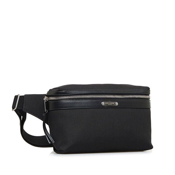 サンローラン ボディバッグ ウエストバッグ 505973 ブラック キャンバス レザー メンズ SAINT LAURENT 【中古】