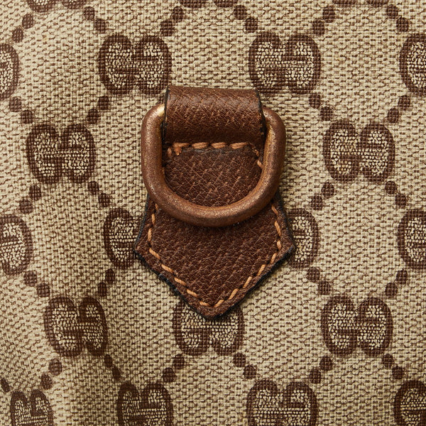 グッチ GGスプリーム シェリーライン ミニボストンバッグ ハンドバッグ ベージュ ブラウン PVC レザー レディース GUCCI 【中古】