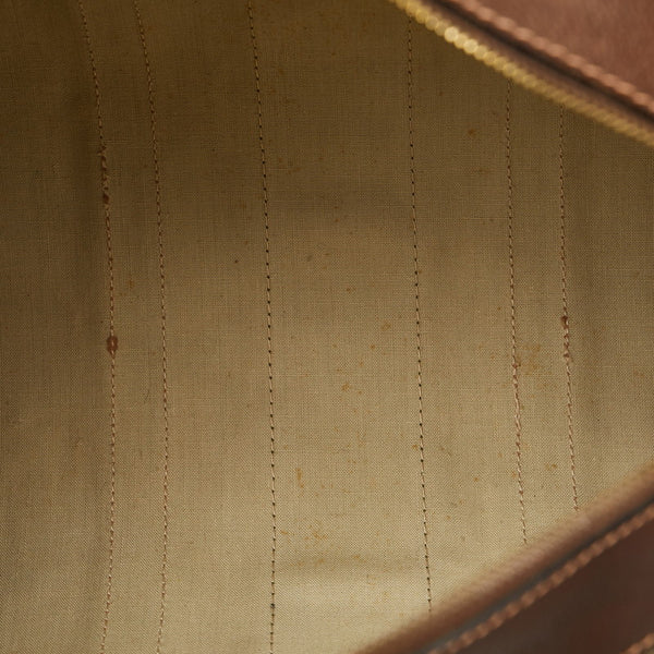 グッチ GGスプリーム シェリーライン ミニボストンバッグ ハンドバッグ ベージュ ブラウン PVC レザー レディース GUCCI 【中古】