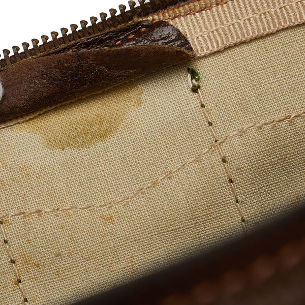 グッチ GGスプリーム シェリーライン ミニボストンバッグ ハンドバッグ ベージュ ブラウン PVC レザー レディース GUCCI 【中古】