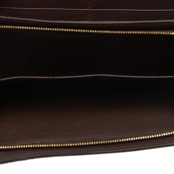 ボッテガヴェネタ イントレチャート 長財布 ブラウン レザー レディース BOTTEGAVENETA 【中古】