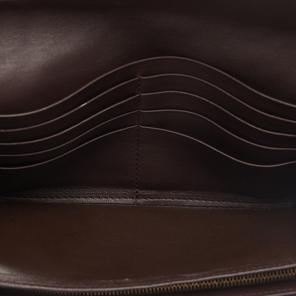 ボッテガヴェネタ イントレチャート 長財布 ブラウン レザー レディース BOTTEGAVENETA 【中古】