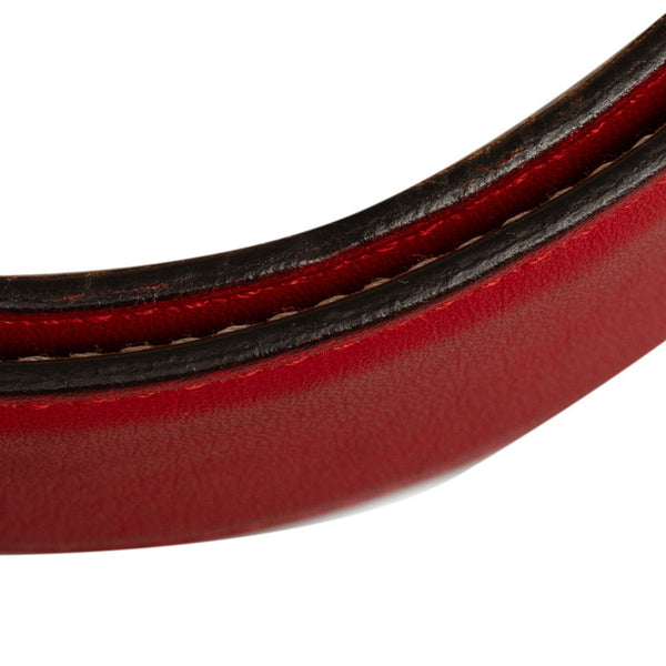 グッチ インターロッキングG ベルト 370543 レッド ゴールド レザー レディース GUCCI 【中古】