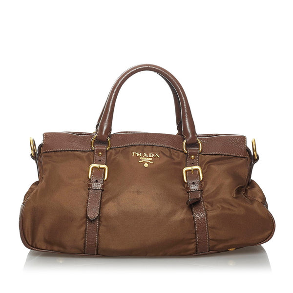 プラダ ハンドバッグ ショルダーバッグ 2WAY ブラウン ナイロン レザー レディース PRADA 【中古】