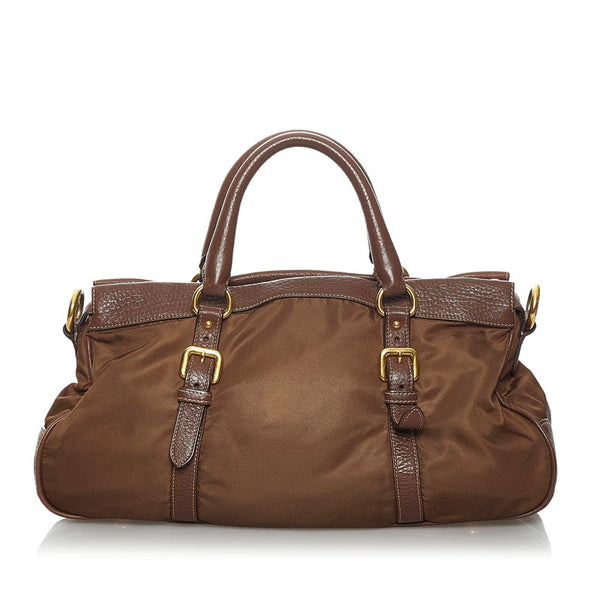 プラダ ハンドバッグ ショルダーバッグ 2WAY ブラウン ナイロン レザー レディース PRADA 【中古】