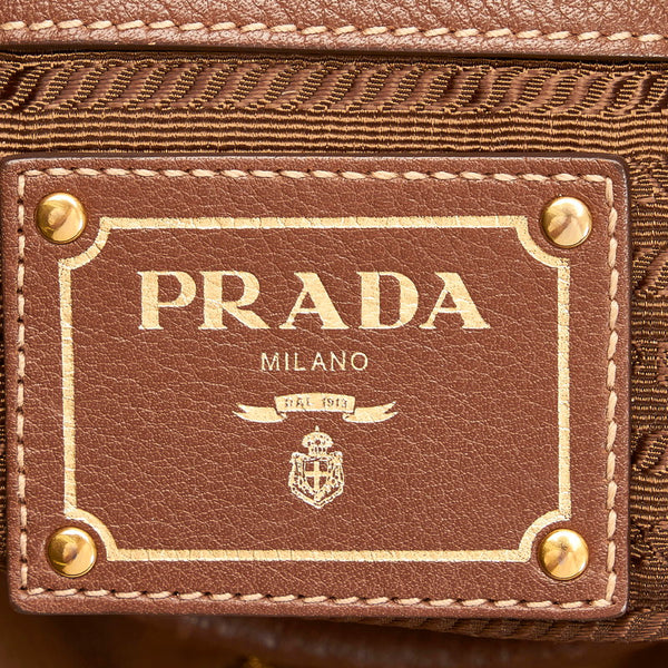 プラダ ハンドバッグ ショルダーバッグ 2WAY ブラウン ナイロン レザー レディース PRADA 【中古】