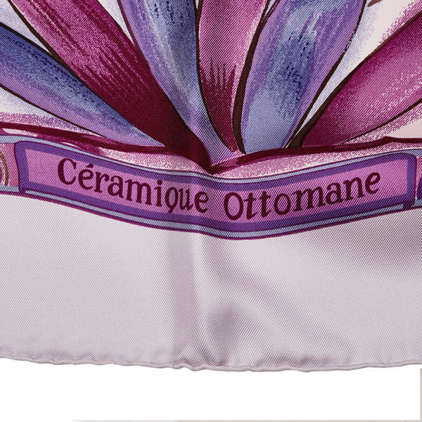 エルメス カレ90 Ceramique ottomane 陶磁器  スカーフ パープル シルク レディース HERMES 【中古】