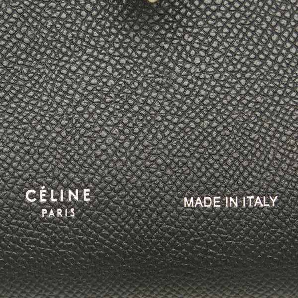 セリーヌ ラージ マルチファンクション 長財布 ブラック ホワイト レザー レディース CELINE 【中古】