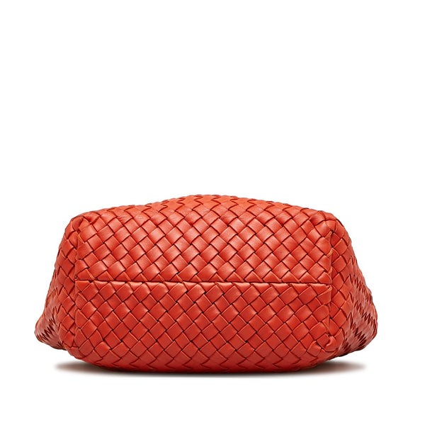 ボッテガヴェネタ イントレチャート 斜め掛け ショルダーバッグ  レッド レザー レディース BOTTEGAVENETA 【中古】