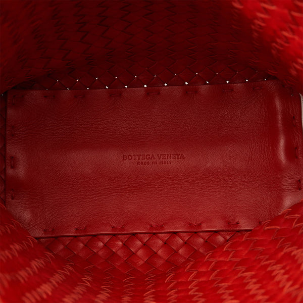ボッテガヴェネタ イントレチャート 斜め掛け ショルダーバッグ  レッド レザー レディース BOTTEGAVENETA 【中古】