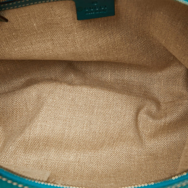 グッチ ヒステリア ショルダーバッグ 141875 ホワイト グリーン キャンバス レザー レディース GUCCI 【中古】