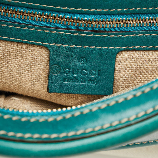 グッチ ヒステリア ショルダーバッグ 141875 ホワイト グリーン キャンバス レザー レディース GUCCI 【中古】