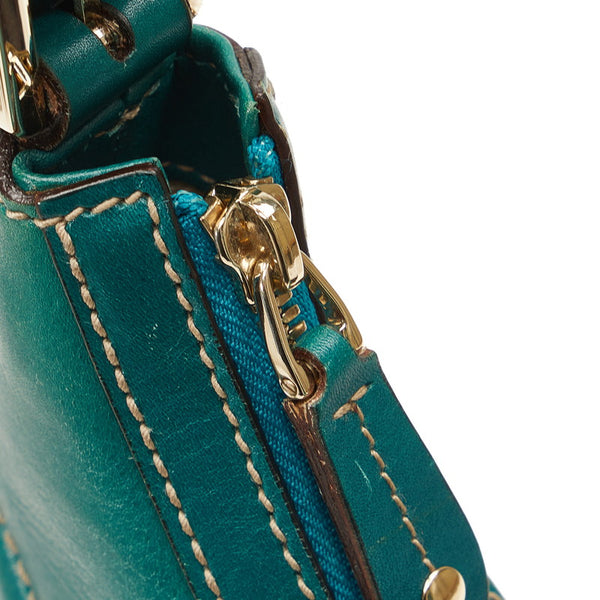 グッチ ヒステリア ショルダーバッグ 141875 ホワイト グリーン キャンバス レザー レディース GUCCI 【中古】