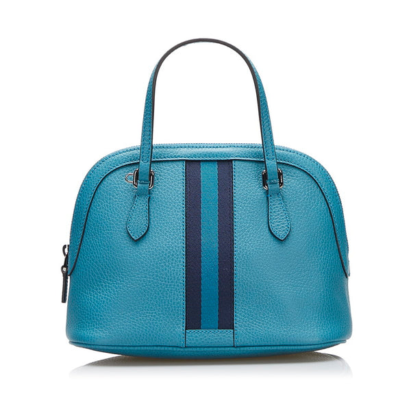 グッチ シェリーライン ハンドバッグ ショルダーバッグ 2WAY 341504 ブルー レザー レディース GUCCI 【中古】