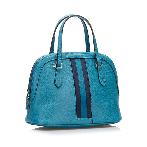 グッチ シェリーライン ハンドバッグ ショルダーバッグ 2WAY 341504 ブルー レザー レディース GUCCI 【中古】