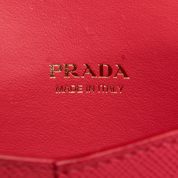 プラダ サフィアーノ ポーチ 3点セット 1MF014 レッド ピンク レザー レディース PRADA 【中古】