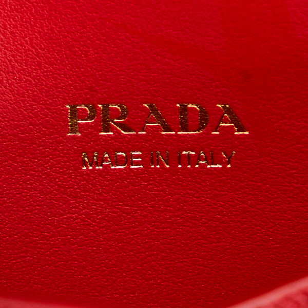 プラダ サフィアーノ ポーチ 3点セット 1MF014 レッド ピンク レザー レディース PRADA 【中古】