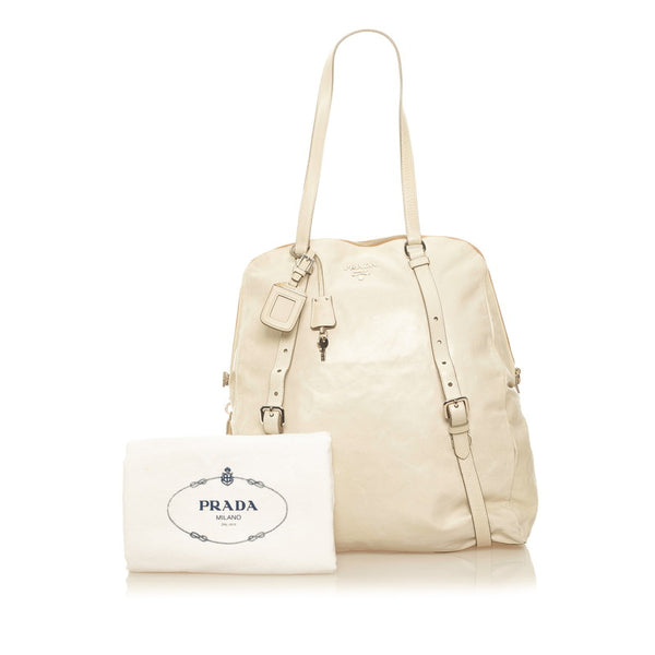 プラダ トートバッグ ホワイト レザー レディース PRADA 【中古】