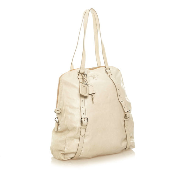 プラダ トートバッグ ホワイト レザー レディース PRADA 【中古】
