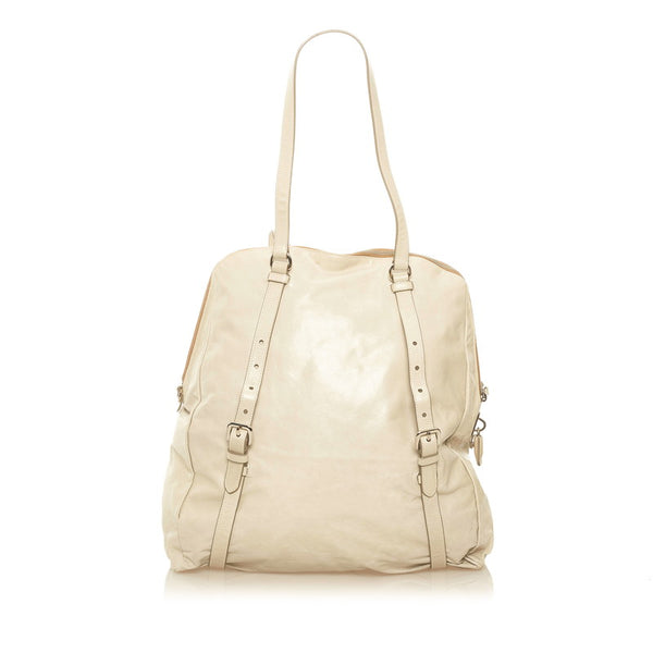 プラダ トートバッグ ホワイト レザー レディース PRADA 【中古】
