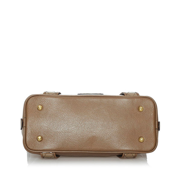 バーバリー ノバチェック ワンショルダー ブラウン レザー エナメル レディース BURBERRY 【中古】