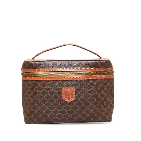 セリーヌ マカダム ハンドバッグ バニティハンド MC96 ブラウン PVC レザー レディース CELINE 【中古】
