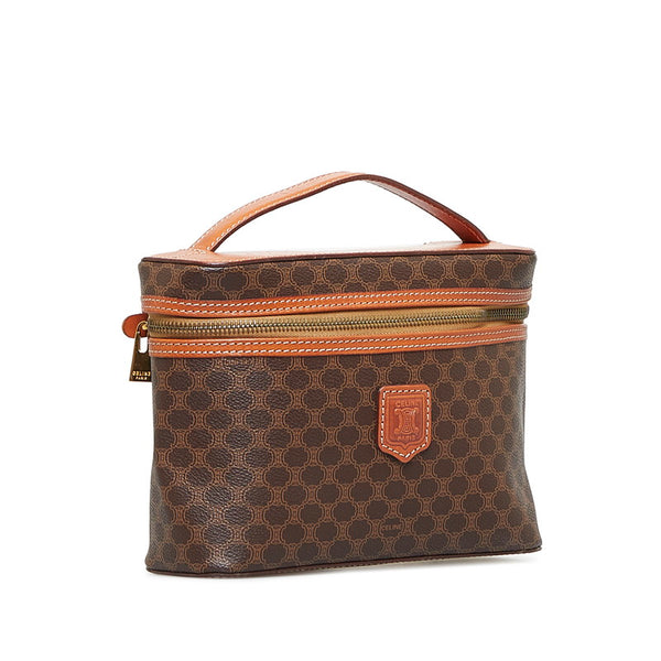 セリーヌ マカダム ハンドバッグ バニティハンド MC96 ブラウン PVC レザー レディース CELINE 【中古】
