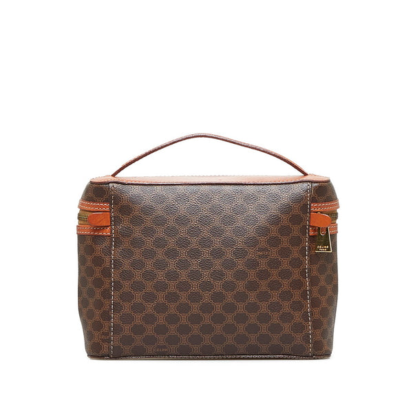 セリーヌ マカダム ハンドバッグ バニティハンド MC96 ブラウン PVC レザー レディース CELINE 【中古】
