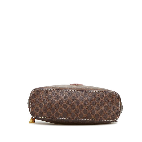 セリーヌ マカダム ハンドバッグ バニティハンド MC96 ブラウン PVC レザー レディース CELINE 【中古】