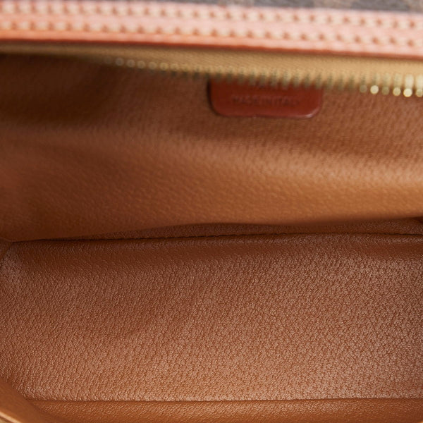 セリーヌ マカダム ハンドバッグ バニティハンド MC96 ブラウン PVC レザー レディース CELINE 【中古】