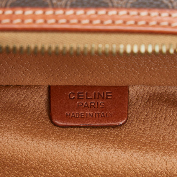 セリーヌ マカダム ハンドバッグ バニティハンド MC96 ブラウン PVC レザー レディース CELINE 【中古】