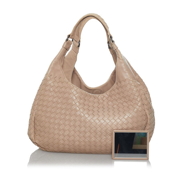 ボッテガヴェネタ イントレチャート ショルダーバッグ ベージュ レザー レディース BOTTEGAVENETA 【中古】
