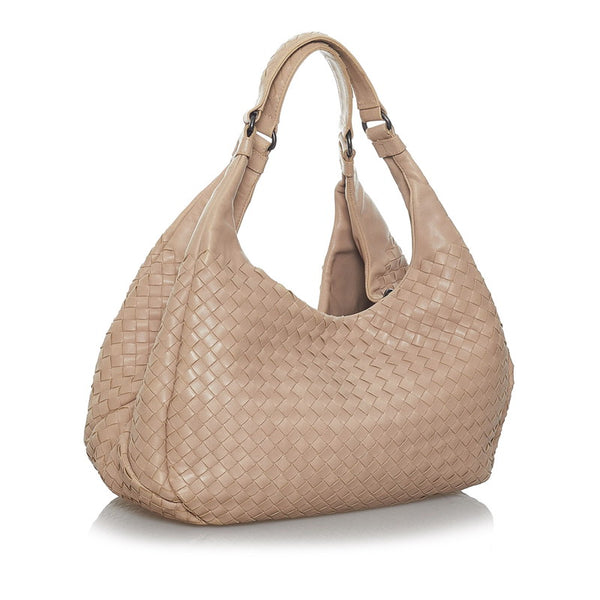 ボッテガヴェネタ イントレチャート ショルダーバッグ ベージュ レザー レディース BOTTEGAVENETA 【中古】