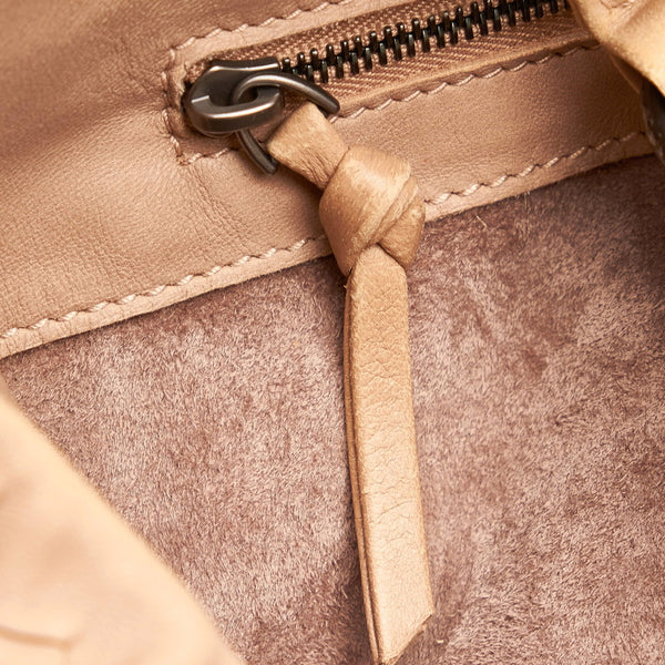 ボッテガヴェネタ イントレチャート ショルダーバッグ ベージュ レザー レディース BOTTEGAVENETA 【中古】