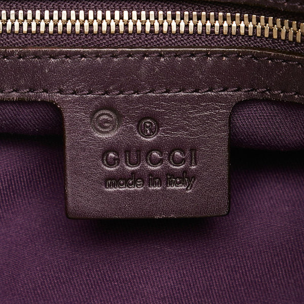 グッチ ホースビット 型押し ショルダーバッグ 145764 パープル レザー レディース GUCCI 【中古】