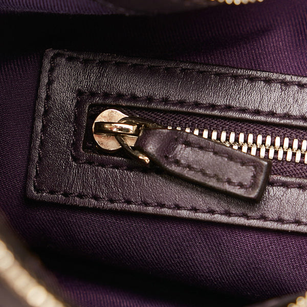 グッチ ホースビット 型押し ショルダーバッグ 145764 パープル レザー レディース GUCCI 【中古】