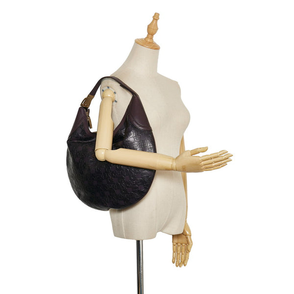 グッチ ホースビット 型押し ショルダーバッグ 145764 パープル レザー レディース GUCCI 【中古】