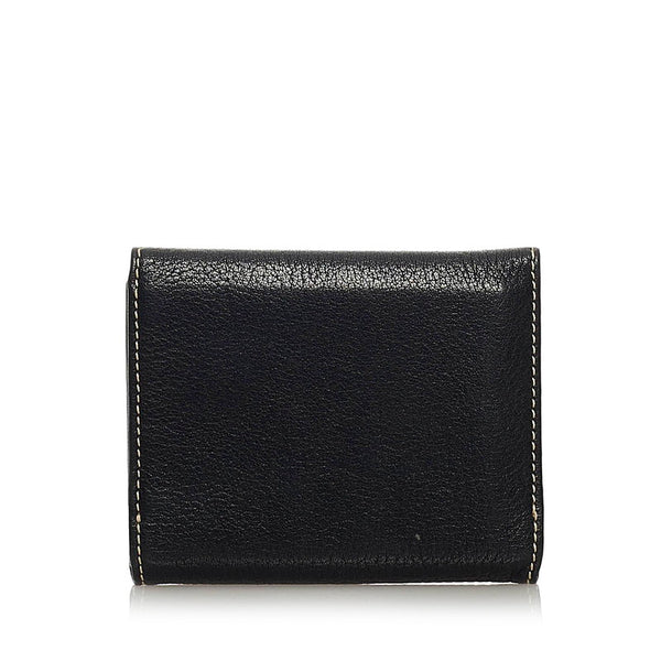 サルヴァトーレフェラガモ 二つ折り財布 KD 66 8599 ブラック レザー レディース Salvatore Ferragamo 【中古】