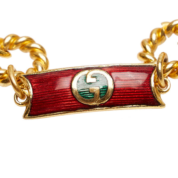 グッチ チェーンベルト ゴールド レッド メッキ レディース GUCCI 【中古】