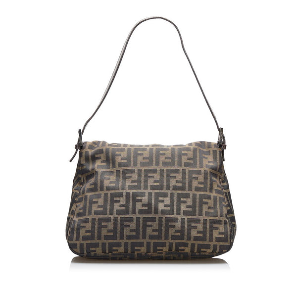 フェンディ ズッカ マンマバケット ワンショルダーバッグ ハンドバッグ ブラウン キャンバス レザー レディース FENDI 【中古】