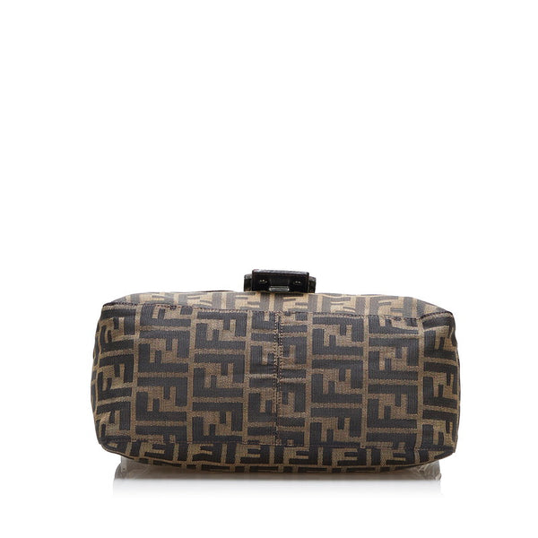 フェンディ ズッカ マンマバケット ワンショルダーバッグ ハンドバッグ ブラウン キャンバス レザー レディース FENDI 【中古】