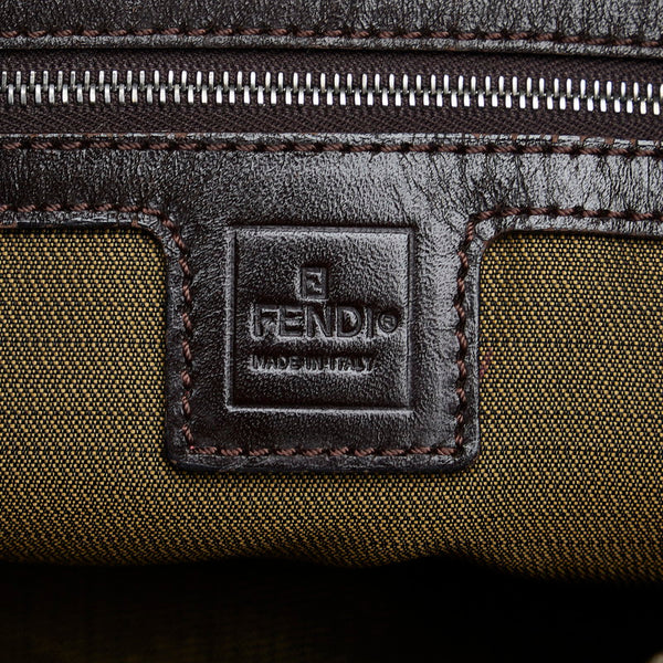 フェンディ ズッカ マンマバケット ワンショルダーバッグ ハンドバッグ ブラウン キャンバス レザー レディース FENDI 【中古】