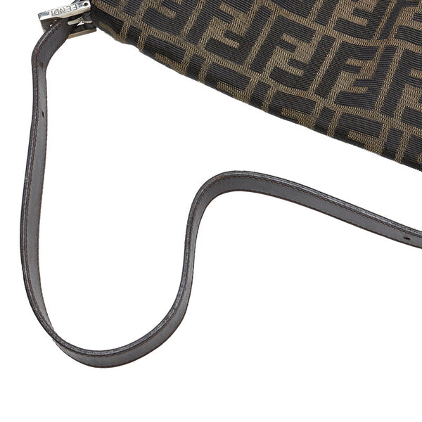 フェンディ ズッカ マンマバケット ワンショルダーバッグ ハンドバッグ ブラウン キャンバス レザー レディース FENDI 【中古】