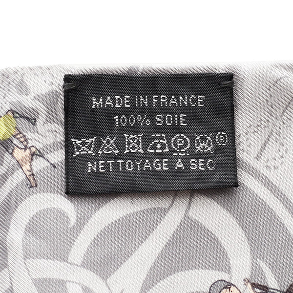 エルメス ツイリー   グレー シルク スカーフ レディース HERMES 【中古】