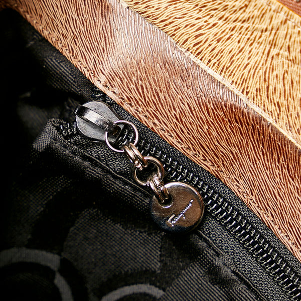 サルヴァトーレフェラガモ ガンチーニ ショルダーバッグ AQ-21 8793 ベージュ レザー レディース Salvatore Ferragamo 【中古】