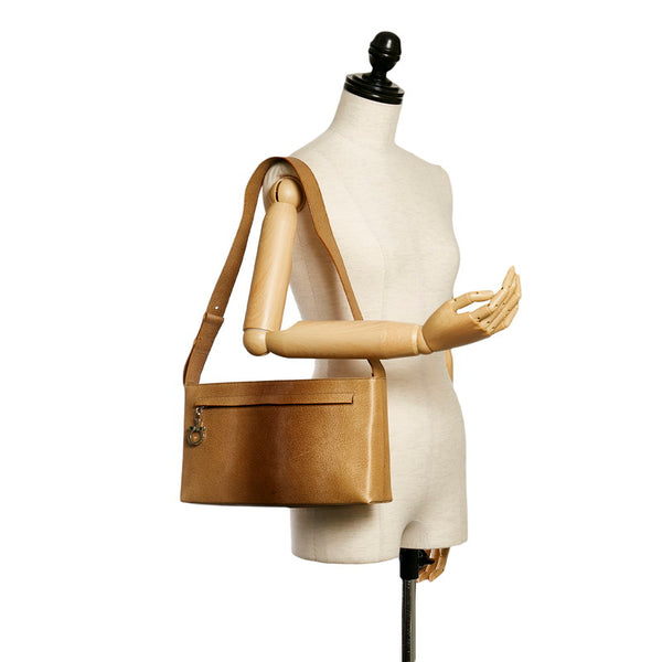 サルヴァトーレフェラガモ ガンチーニ ショルダーバッグ AQ-21 8793 ベージュ レザー レディース Salvatore Ferragamo 【中古】