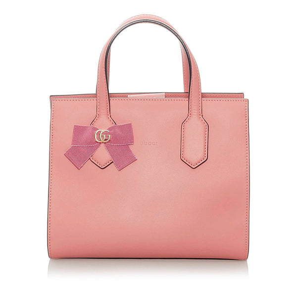 グッチ GGリボン ハンドバッグ ショルダーバッグ 2WAY 443089 ピンク レザー レディース GUCCI 【中古】