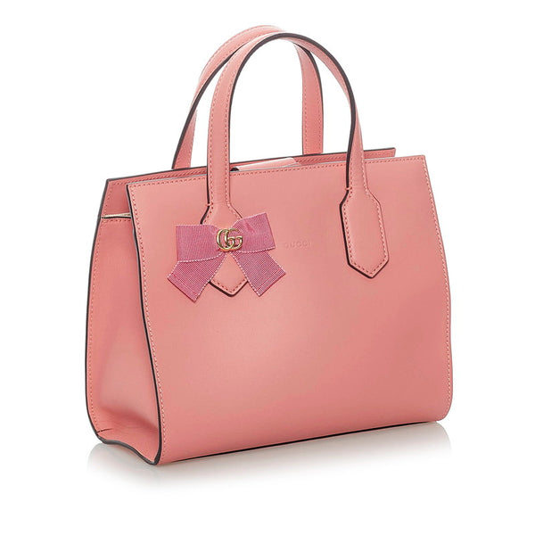 グッチ GGリボン ハンドバッグ ショルダーバッグ 2WAY 443089 ピンク レザー レディース GUCCI 【中古】