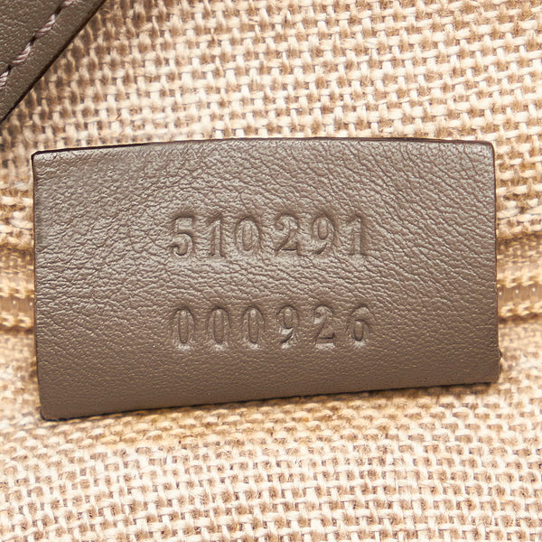 グッチ マイクログッチシマ 510291 グレー レザー ハンドバッグ ショルダーバッグ 2WAY レディース GUCCI 【中古】